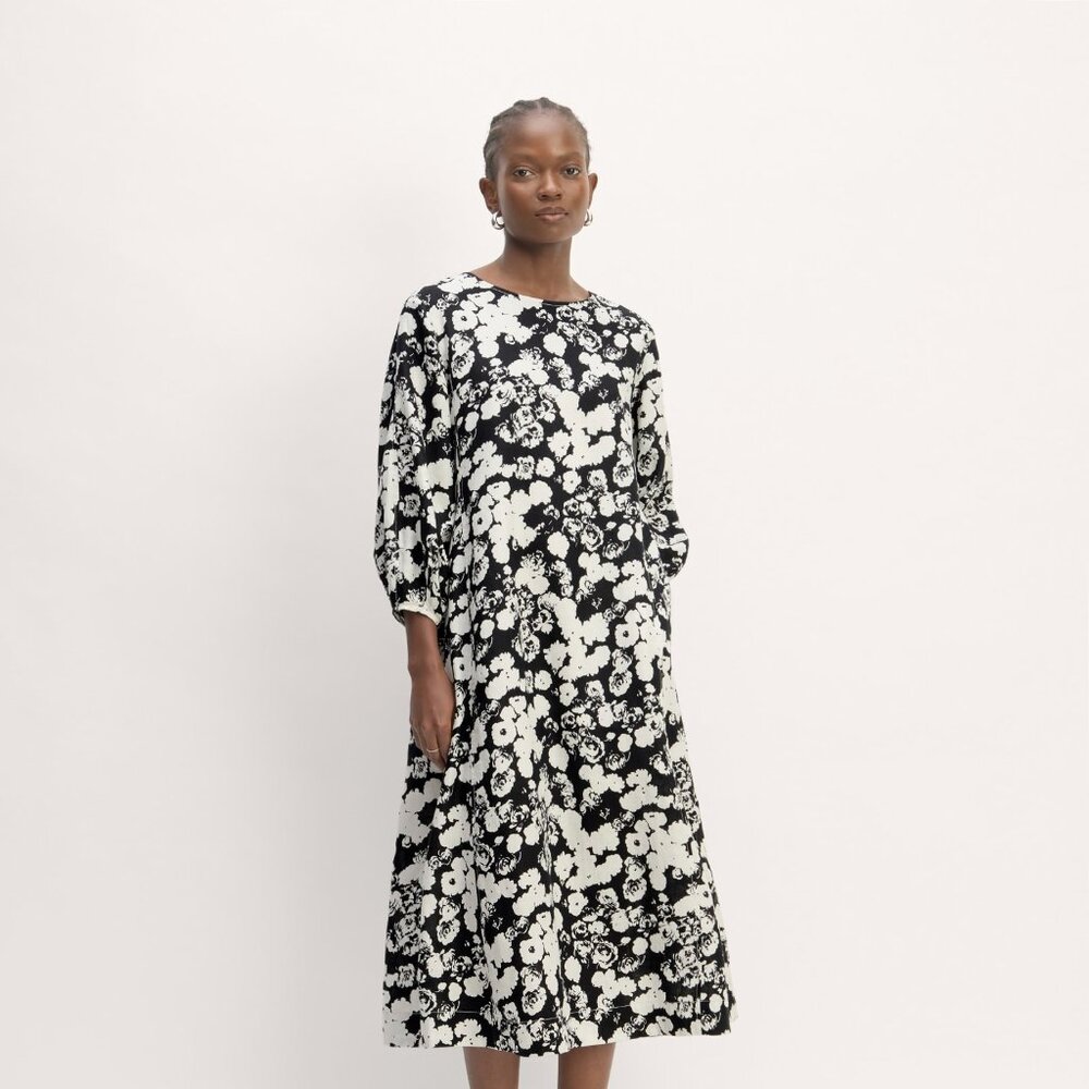 Everlane The Linen A-Line Midi Dress Black Base - Size 2 NEW NWT